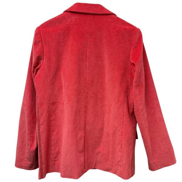 Adidas Corduroy Boyfriend Blazer Small Coral Womens Jacket Logo Oversized NWOT - Picture 7 of 16